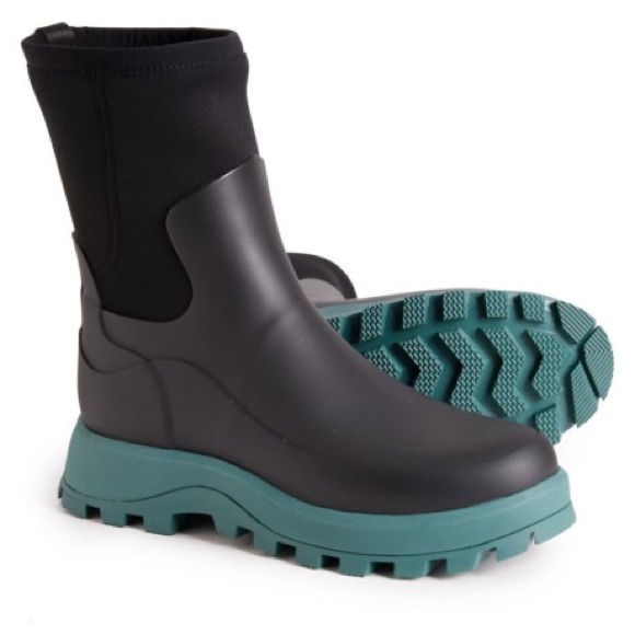 Rain Boots Teal Ladies Boots HUNTER City Explorer Short Rain Boots